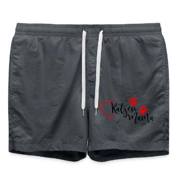 Katzen Mama - Badeshorts - Anthrazit - Vorne - AI Model Male 185 light (185cm)