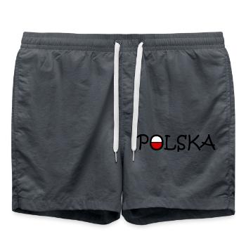 Polska - Poland - Swim Trunks - anthracite - Front - AI Model Male 185 light (185cm)