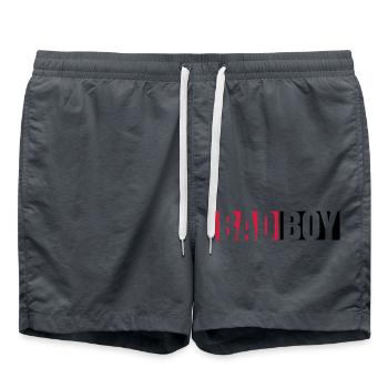 Text Bad Boy - Swim Trunks - anthracite - Front - AI Model Male 185 light (185cm)