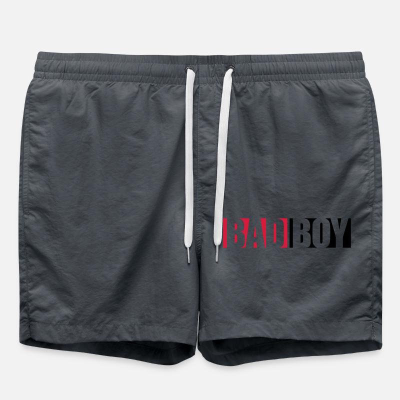 Text Bad Boy - Badeshorts - Anthrazit