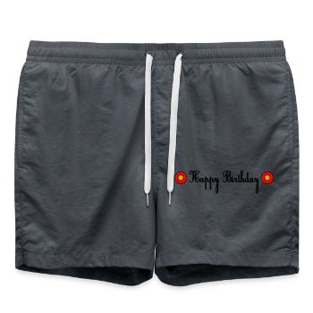 JAHRESTAG. ALLES GUTE ZUM GEBURTSTAG!. ALLES GUTE ZUM GEBURTSTAG!. - Badeshorts - Anthrazit - Vorne - AI Model Male 185 light (185cm)