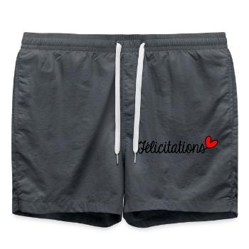 FELICITATIONS. BRAVO. NAISSANCE. ANNIVERSAIRE. BAC - Short de bain - charbon - Devant - AI Model Male 185 light (185cm)