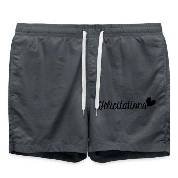 CONGRATULATIONS. WELL DONE. BIRTH. ANNIVERSARY. Ferry - Swim Trunks - anthracite - Front - AI Model Male 185 light (185cm)