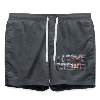 I Love Oregon für Oregon Urlauber - Badeshorts - Anthrazit - Vorne - AI Model Male 185 light (185cm)