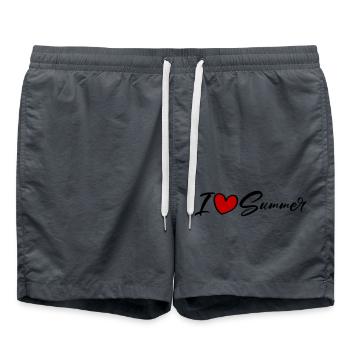 I love summer - Swim Trunks - anthracite - Front - AI Model Male 185 light (185cm)