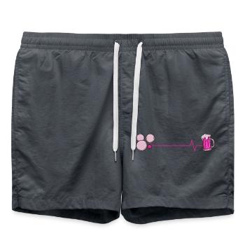 Pétanque und Bierkrug Bier - Badeshorts - Anthrazit - Vorne - AI Model Male 185 light (185cm)