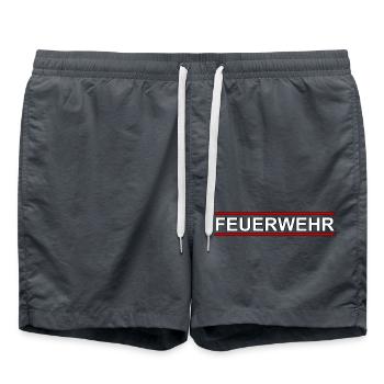 Feuerwehr T-Shirt | Freiwillige Feuerwehr - Badeshorts - Anthrazit - Vorne - AI Model Male 185 light (185cm)