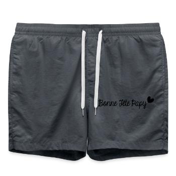 BONNE FÊTE PAPY. SUPER PAPY. PAPY. FÊTE DES PÈRES. - Short de bain - charbon - Devant - AI Model Male 185 light (185cm)
