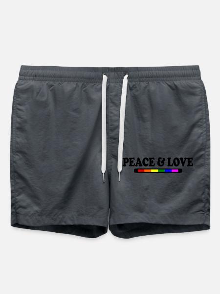 Peace and love - Swim Trunks - anthracite