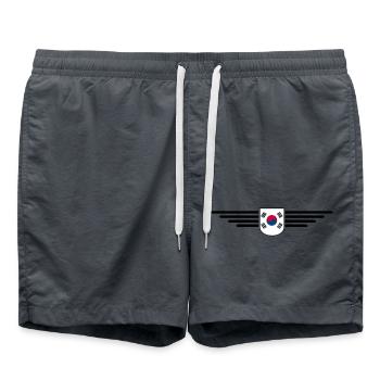 J’aime la Corée du Sud Design T-shirt Outfit - Short de bain - charbon - Devant - AI Model Male 185 light (185cm)