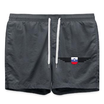 Stylish Slovenia design - Swim Trunks - anthracite - Front - AI Model Male 185 light (185cm)