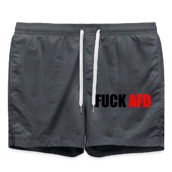 Fuck afd - Badeshorts - Anthrazit - Vorne - AI Model Male 185 light (185cm)