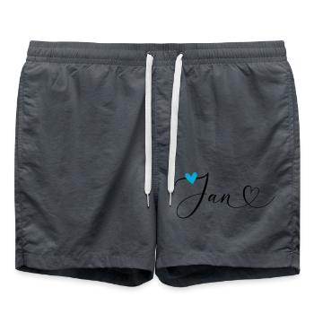 Jan Nom Prénom Calligraphie coeur - Short de bain - charbon - Devant - AI Model Male 185 light (185cm)