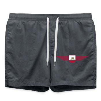 California Fan T-Shirt – Sun & Style - Short de bain - charbon - Devant - AI Model Male 185 light (185cm)