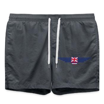 T-shirt Fan d’Hawaï – Style Aloha - Short de bain - charbon - Devant - AI Model Male 185 light (185cm)