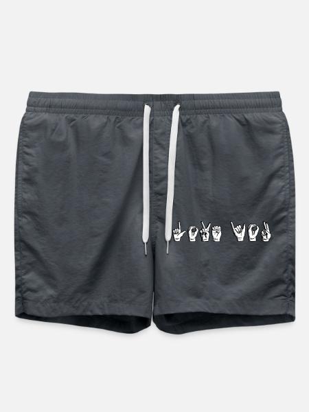 Tegnsprog elsker dig - Badeshorts - charcoal