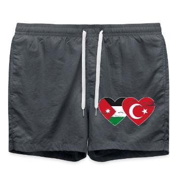 Jordan Turkey Flag Heart Used - Swim Trunks - anthracite - Front - AI Model Male 185 light (185cm)