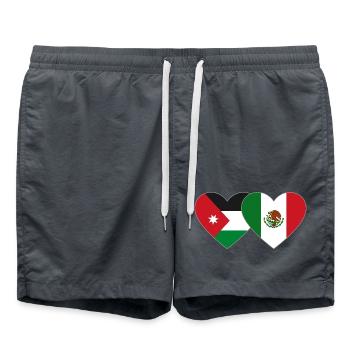 Jordan Mexico Flag Heart - Swim Trunks - anthracite - Front - AI Model Male 185 light (185cm)