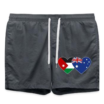 Jordan Australia Flag Heart - Swim Trunks - anthracite - Front - AI Model Male 185 light (185cm)