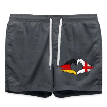 Allemagne Angleterre Drapeau Mains Coeur Forme Utilisé - Short de bain - charbon - Devant - AI Model Male 185 light (185cm)