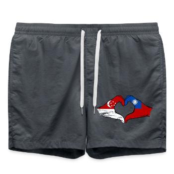 Singapur Taiwan Hände Herzform used - Badeshorts - Anthrazit - Vorne - AI Model Male 185 light (185cm)