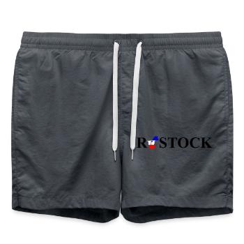 Rostock lettrage avec carte de la ville dans le nom de la ville - Short de bain - charbon - Devant - AI Model Male 185 light (185cm)