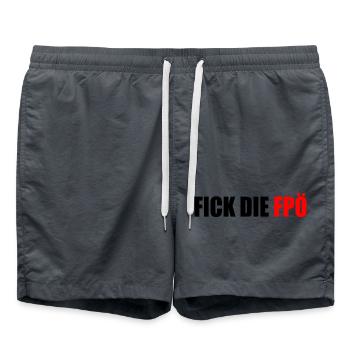 Fick die fpö - Badeshorts - Anthrazit - Vorne - AI Model Male 185 light (185cm)