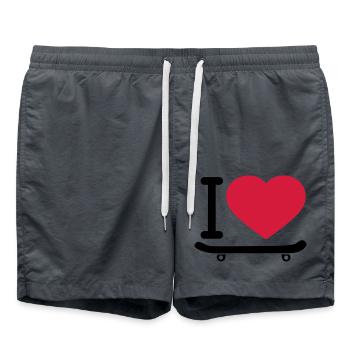 I love coeur amour planche skate skate skateboard s - Short de bain - charbon - Devant - AI Model Male 185 light (185cm)