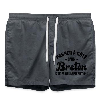 Breton Frôler La Perfection - Short de bain - charbon - Devant - AI Model Male 185 light (185cm)