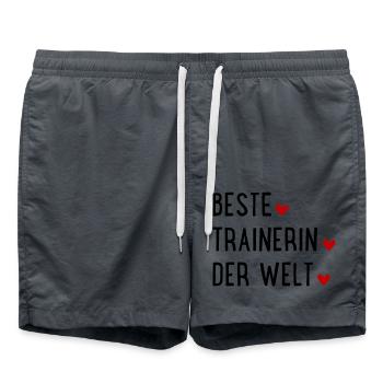 Beste Trainerin der Welt - Badeshorts - Anthrazit - Vorne - AI Model Male 185 light (185cm)