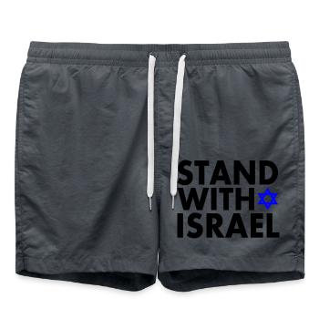 Israel - Short de bain - charbon - Devant - AI Model Male 185 light (185cm)