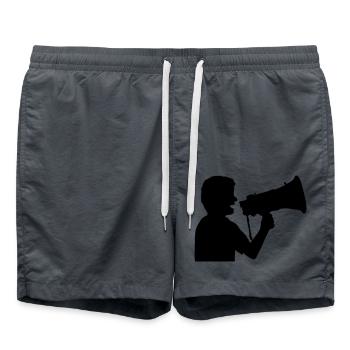 Mégaphone Propaganda Man en colère - Short de bain - charbon - Devant - AI Model Male 185 light (185cm)