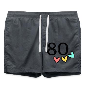 80 YEARS. 80th ANNIVERSARY. ANNIVERSARY 80 YEARS. Year - Swim Trunks - anthracite - Front - AI Model Male 185 light (185cm)