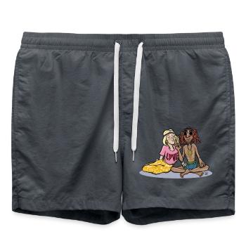 Love And Peace - Swim Trunks - anthracite - Front - AI Model Male 185 light (185cm)