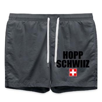 Hopp schwiiz - Short de bain - charbon - Devant - AI Model Male 185 light (185cm)