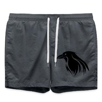 Süsser schlauer Rabe - Badeshorts - Anthrazit - Vorne - AI Model Male 185 light (185cm)