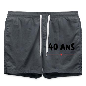 40. 40 YEARS. 40th ANNIVERSARY. 40 YEARS ANNIVERSARY. - Swim Trunks - anthracite - Front - AI Model Male 185 light (185cm)