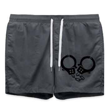 handcuffs - Swim Trunks - anthracite - Front - AI Model Male 185 light (185cm)