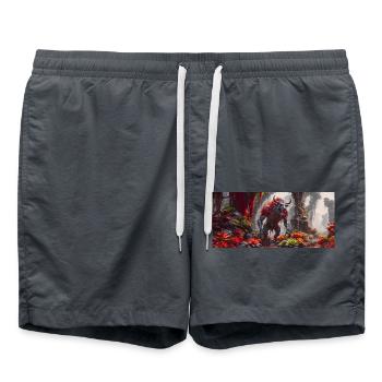 rise of mutant monster – symbiot of a bull, a bear - Swim Trunks - anthracite - Front - AI Model Male 185 light (185cm)