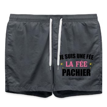 Je suis une fée (blanc) - Short de bain - charbon - Devant - AI Model Male 185 light (185cm)