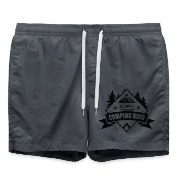 Camping camping-car caravane aventure - Short de bain - charbon - Devant - AI Model Male 185 light (185cm)