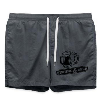 Pêcheur disant pêche pêcheur idée cadeau - Short de bain - charbon - Devant - AI Model Male 185 light (185cm)