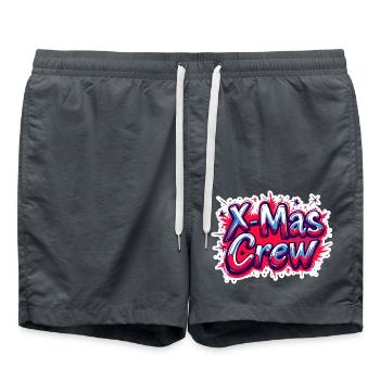 Weihnachten X-Mas Crew Christmas - Badeshorts - Anthrazit - Vorne - AI Model Male 185 light (185cm)