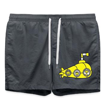 Lustige 3 U-Boot Crew Team Drei Freunde Matrosen - Badeshorts - Anthrazit - Vorne - AI Model Male 185 light (185cm)
