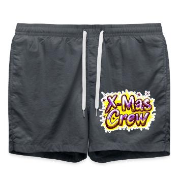 Weihnachten X-Mas Crew Christmas - Badeshorts - Anthrazit - Vorne - AI Model Male 185 light (185cm)