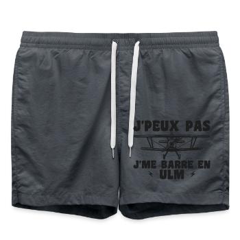 Plane Humor Ulm - Swim Trunks - anthracite - Front - AI Model Male 185 light (185cm)