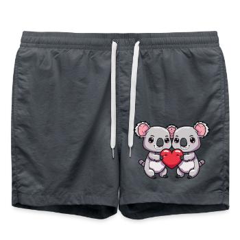 Koala Couple Saint-Valentin - Short de bain - charbon - Devant - AI Model Male 185 light (185cm)