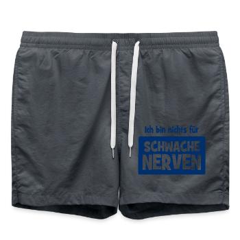 Ich bin nichts für schwache Nerven - Badeshorts - Anthrazit - Vorne - AI Model Male 185 light (185cm)