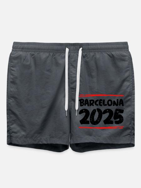 Barcelona 2025 Spruch - Badeshorts - Anthrazit
