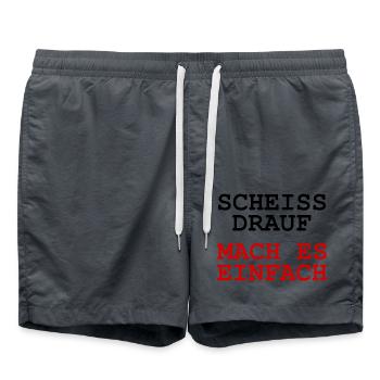 Scheiss drauf - Mach es einfach - Badeshorts - Anthrazit - Vorne - AI Model Male 185 light (185cm)